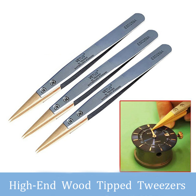 Boxwood Tip Tweezer High-End Wood Tipped Tweezers Precision Anti-Magnetic  Tweezers Pointed Does Not Hurt